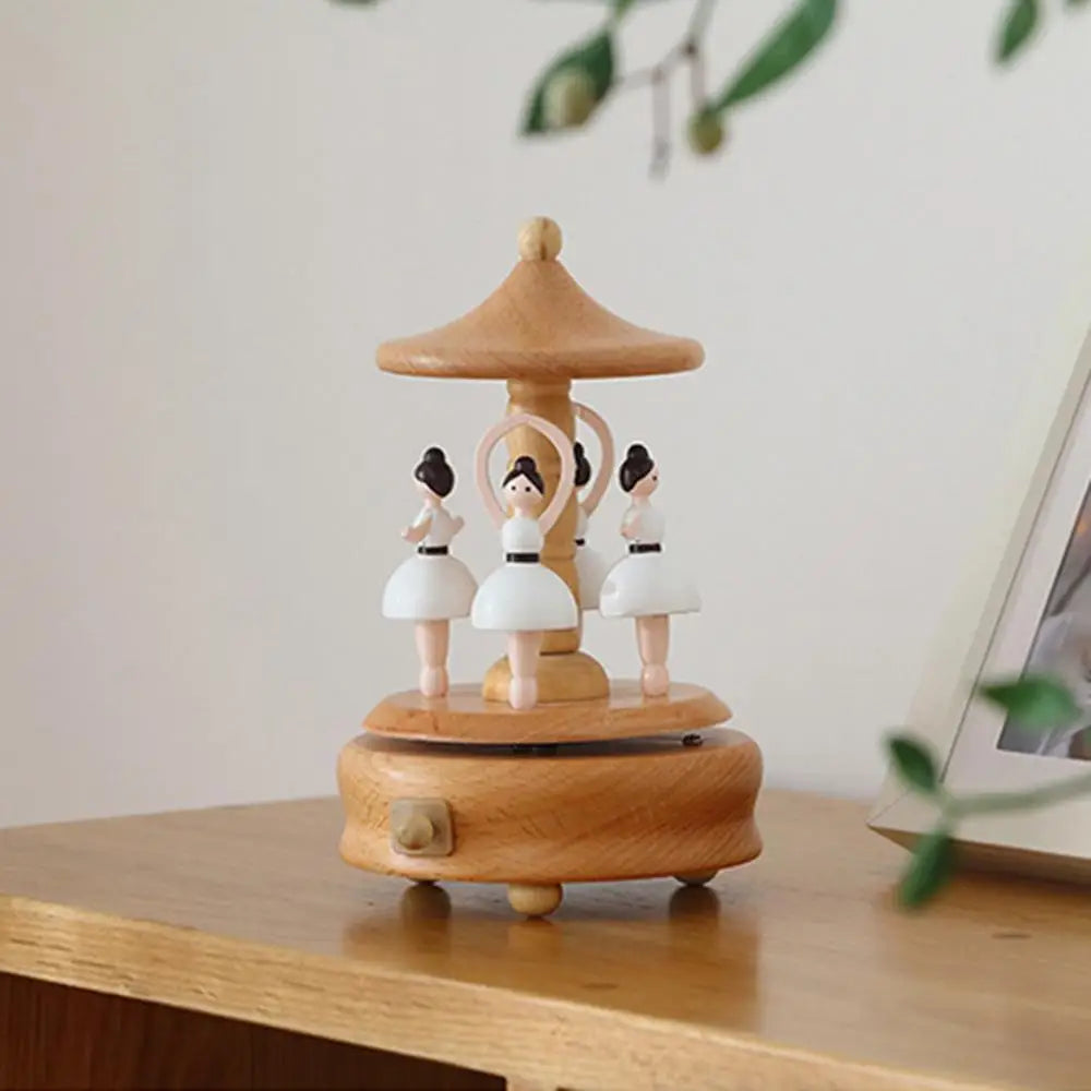 Retro Wooden Wind-Up Music Box