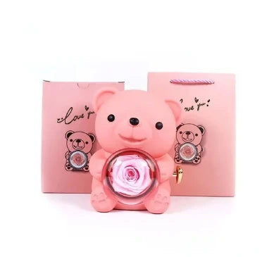 Rose Hugging Bear Gift Box