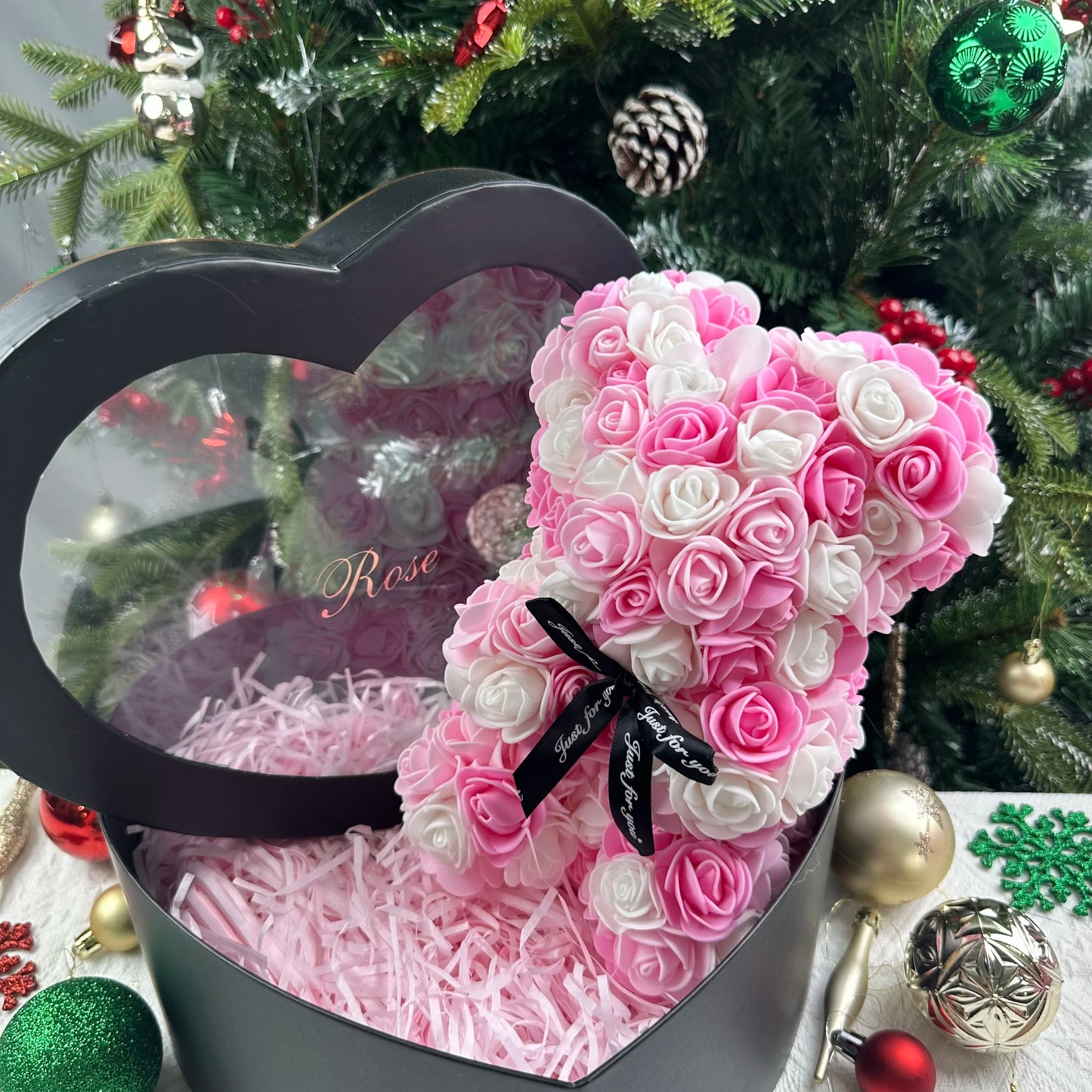 25cm Teddy Rose Flower Bear