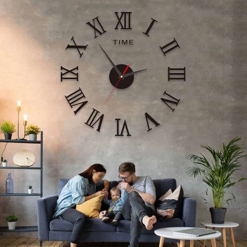 Large 3D Silent Wall Clock