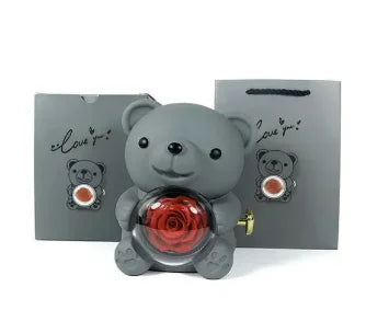 Rose Hugging Bear Gift Box