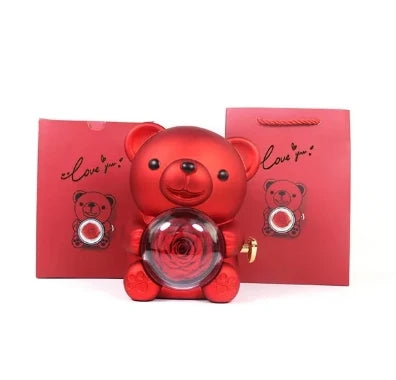 Rose Hugging Bear Gift Box