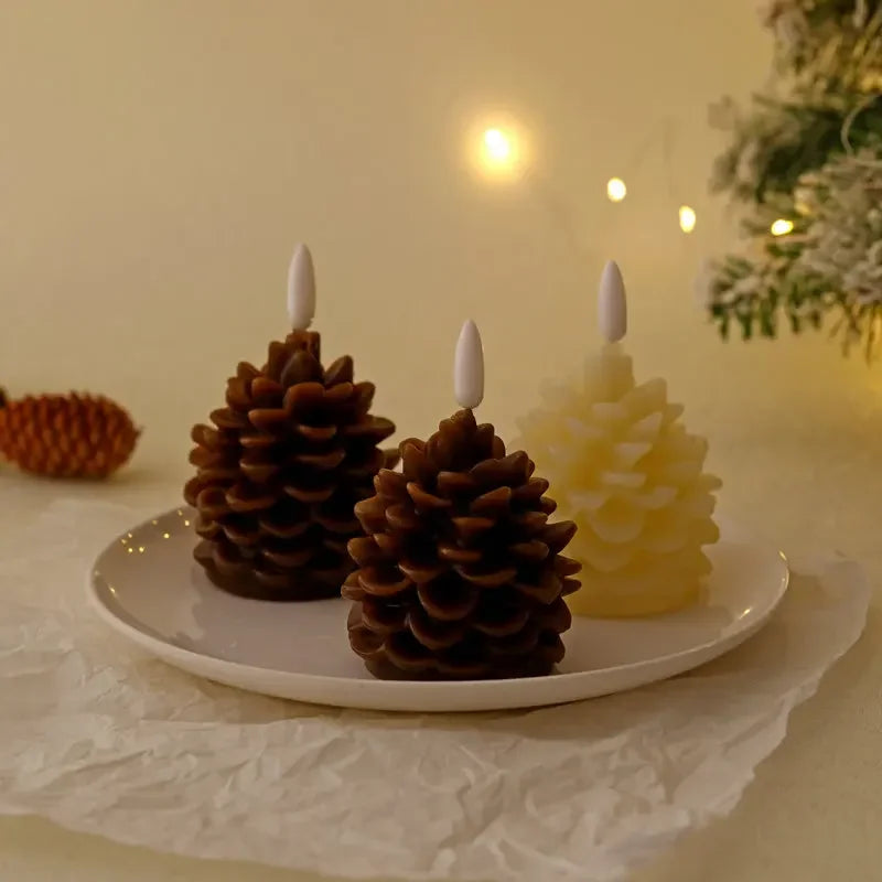 Flameless Pinecone LED Candle