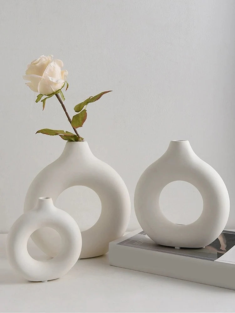 Ceramic Donut Flower Vase