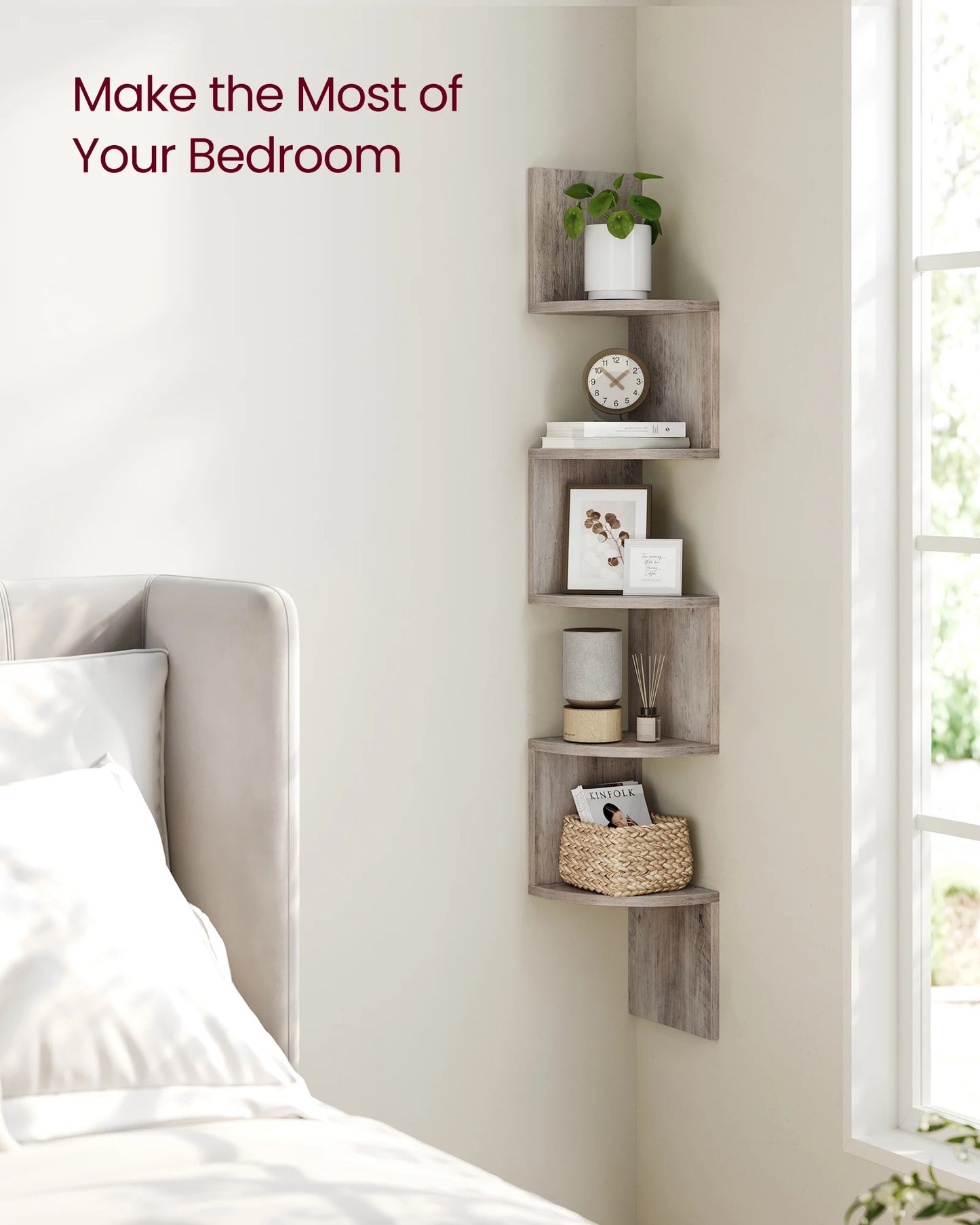 Home Office Corner Storage Shelf