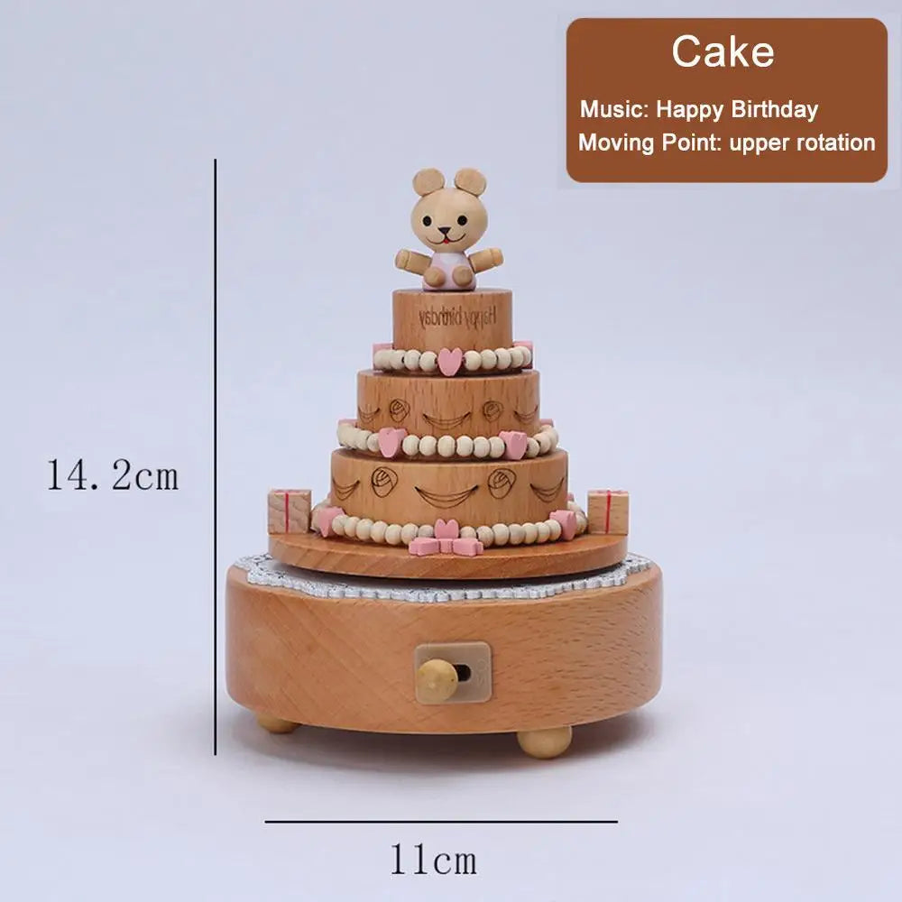 Retro Wooden Wind-Up Music Box