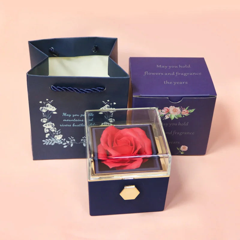 Rotating Eternal Rose Jewelry Box