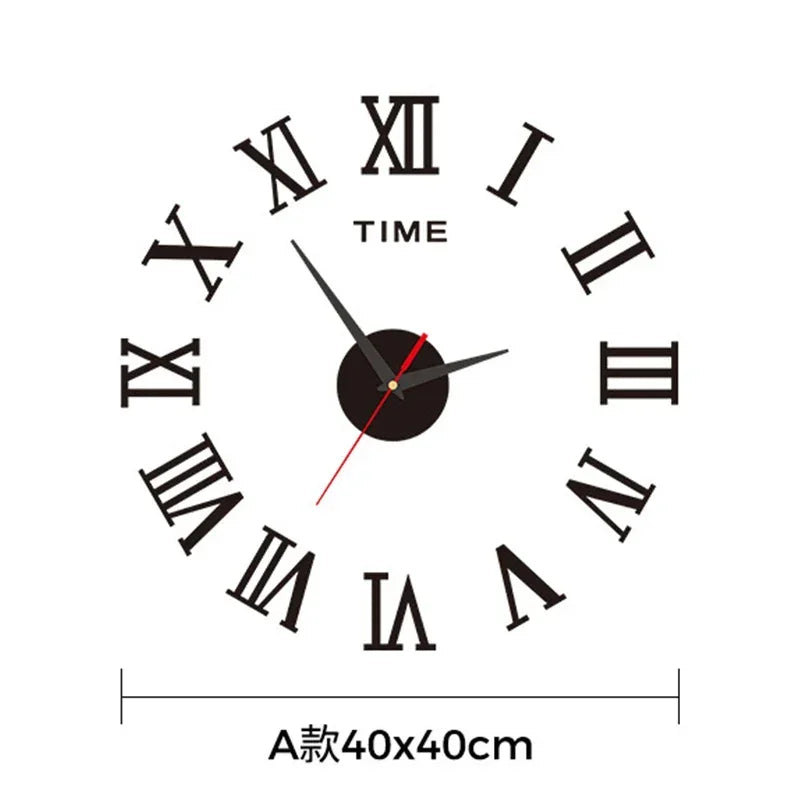 Large 3D Silent Wall Clock