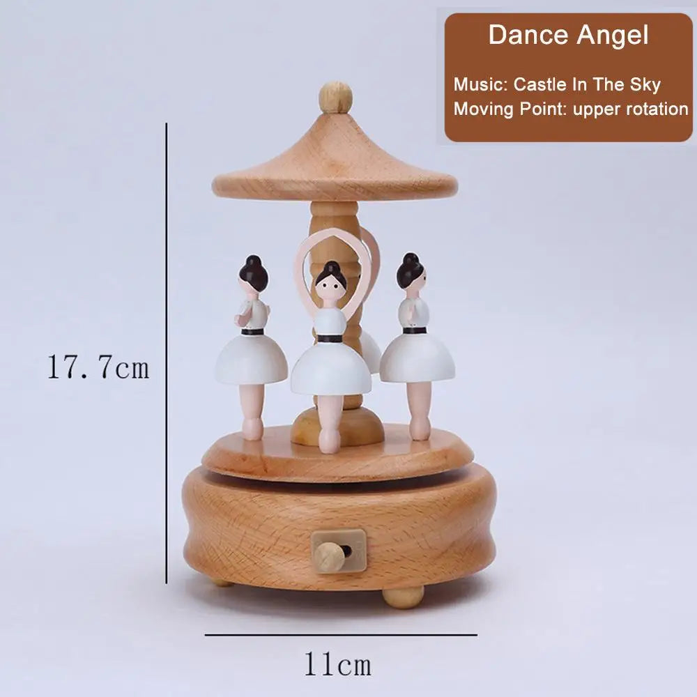 Retro Wooden Wind-Up Music Box