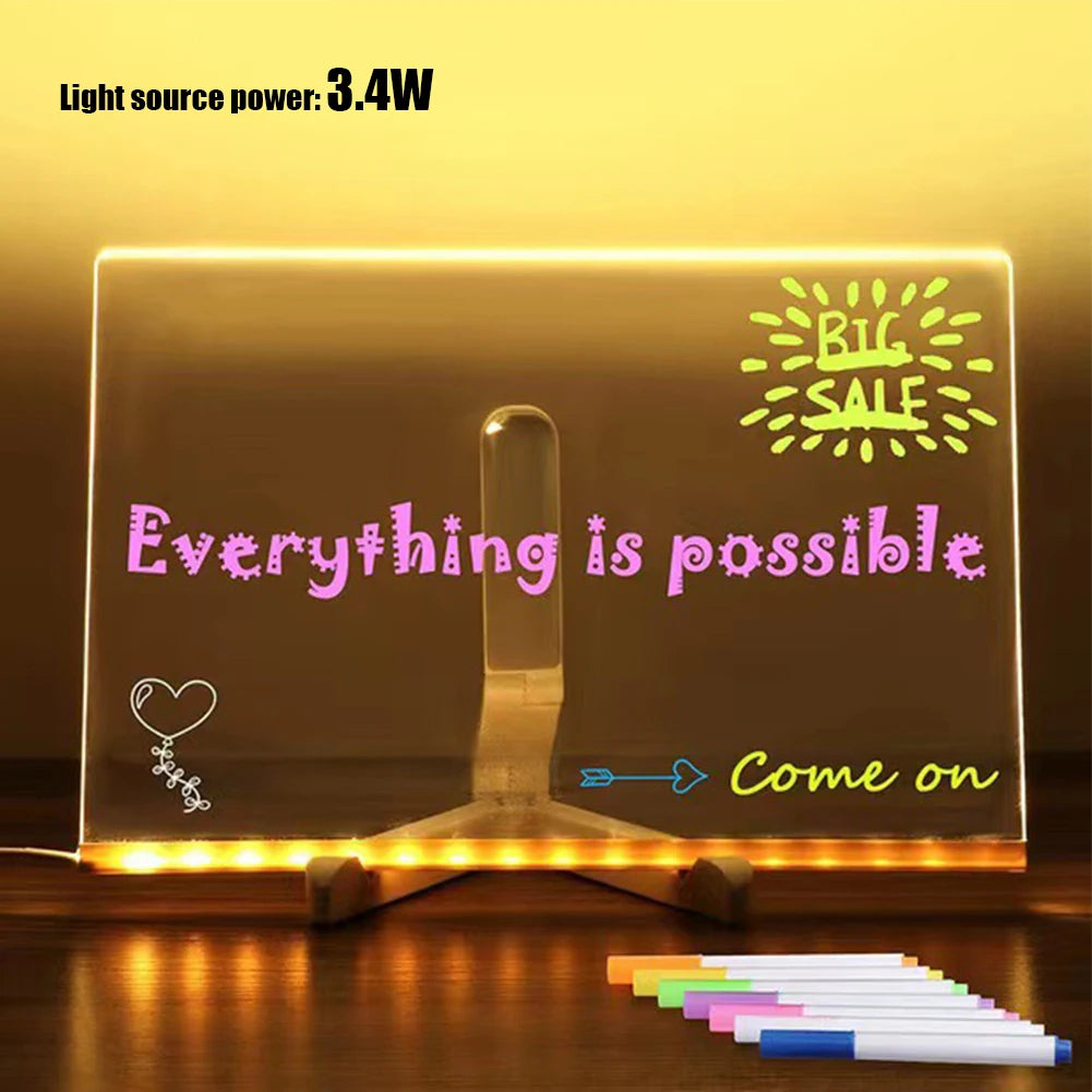 Light-Up Acrylic Glowing Message Board