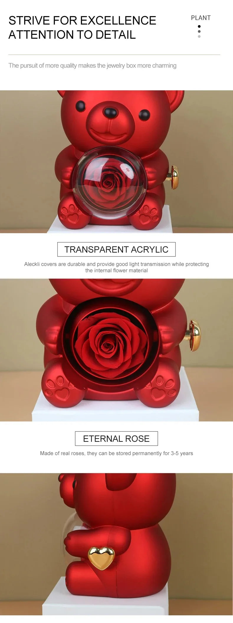 Rose Hugging Bear Gift Box
