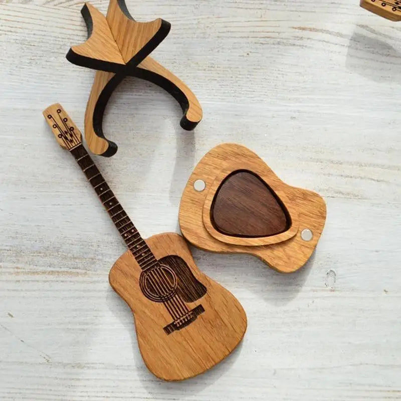 Wooden Guitar Pick Holder