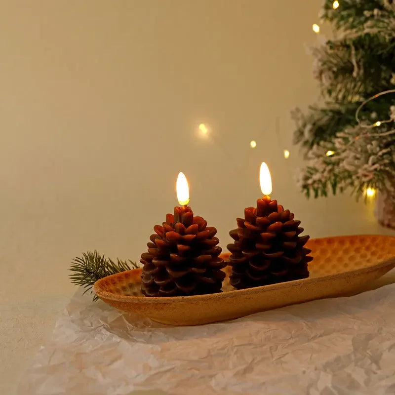 Flameless Pinecone LED Candle