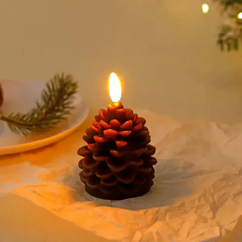 Flameless Pinecone LED Candle