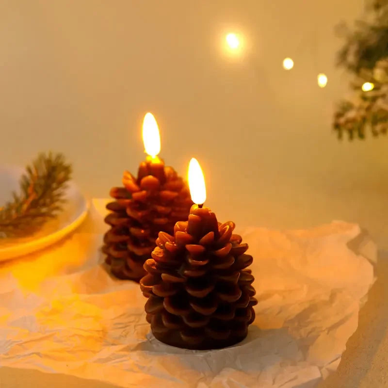 Flameless Pinecone LED Candle