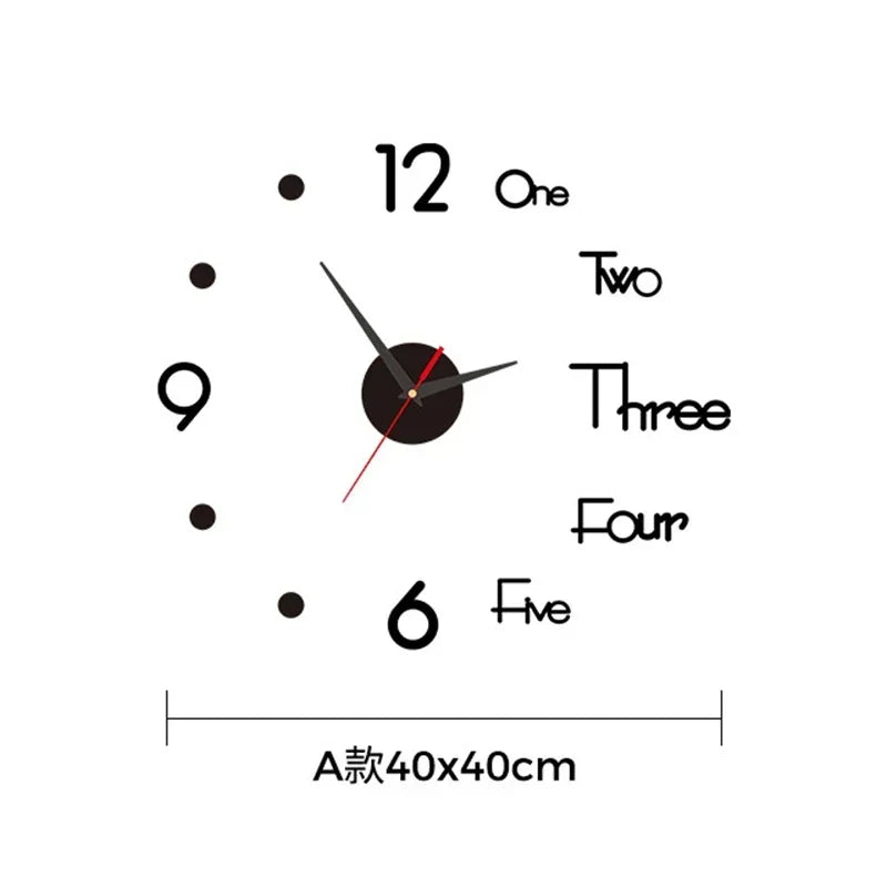 Large 3D Silent Wall Clock