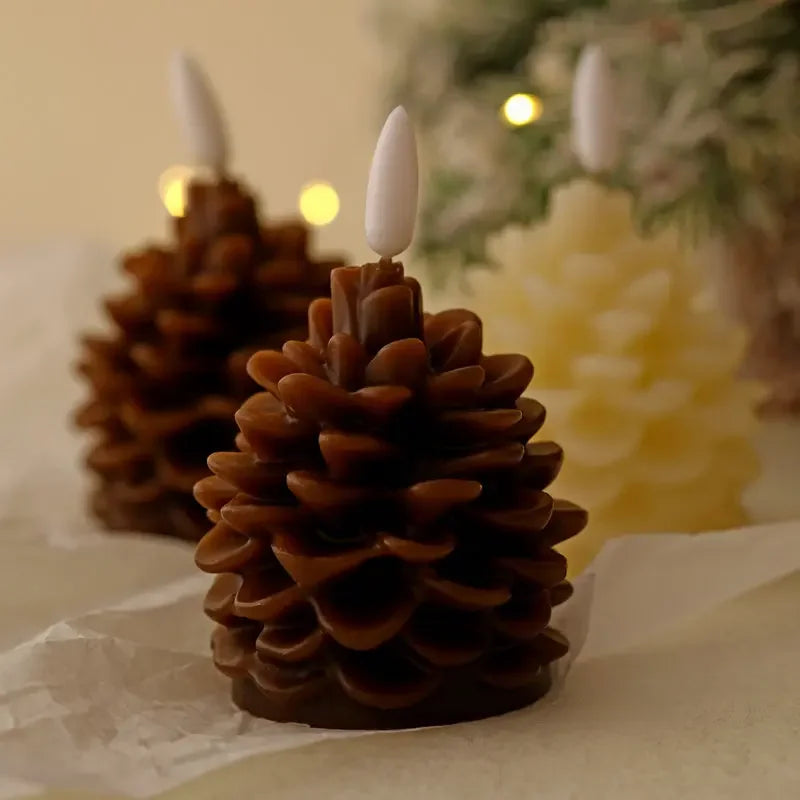 Flameless Pinecone LED Candle