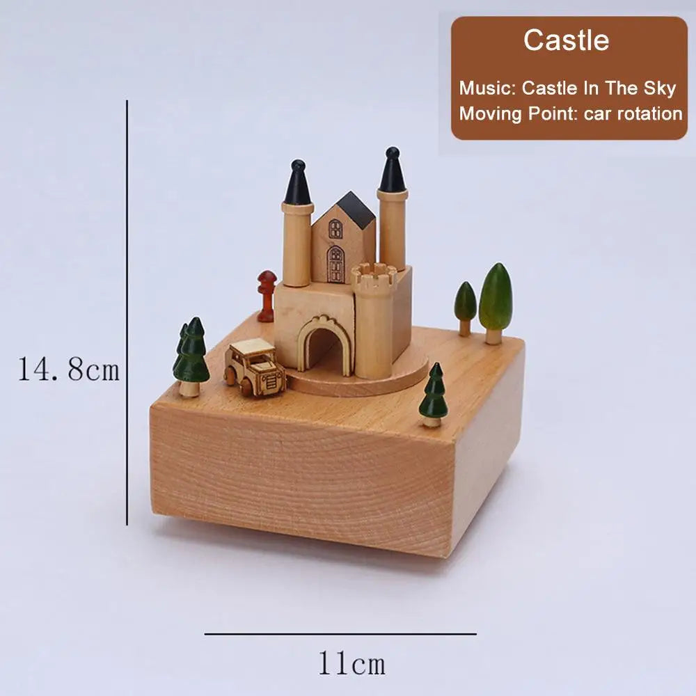 Retro Wooden Wind-Up Music Box