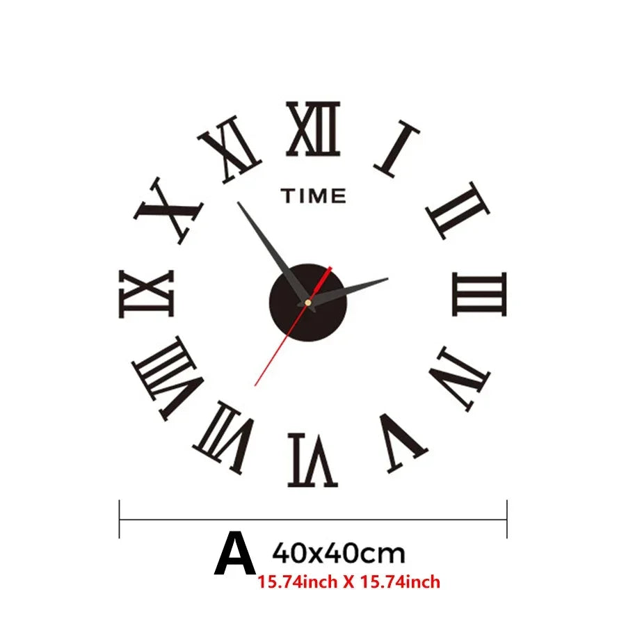 Large 3D Silent Wall Clock