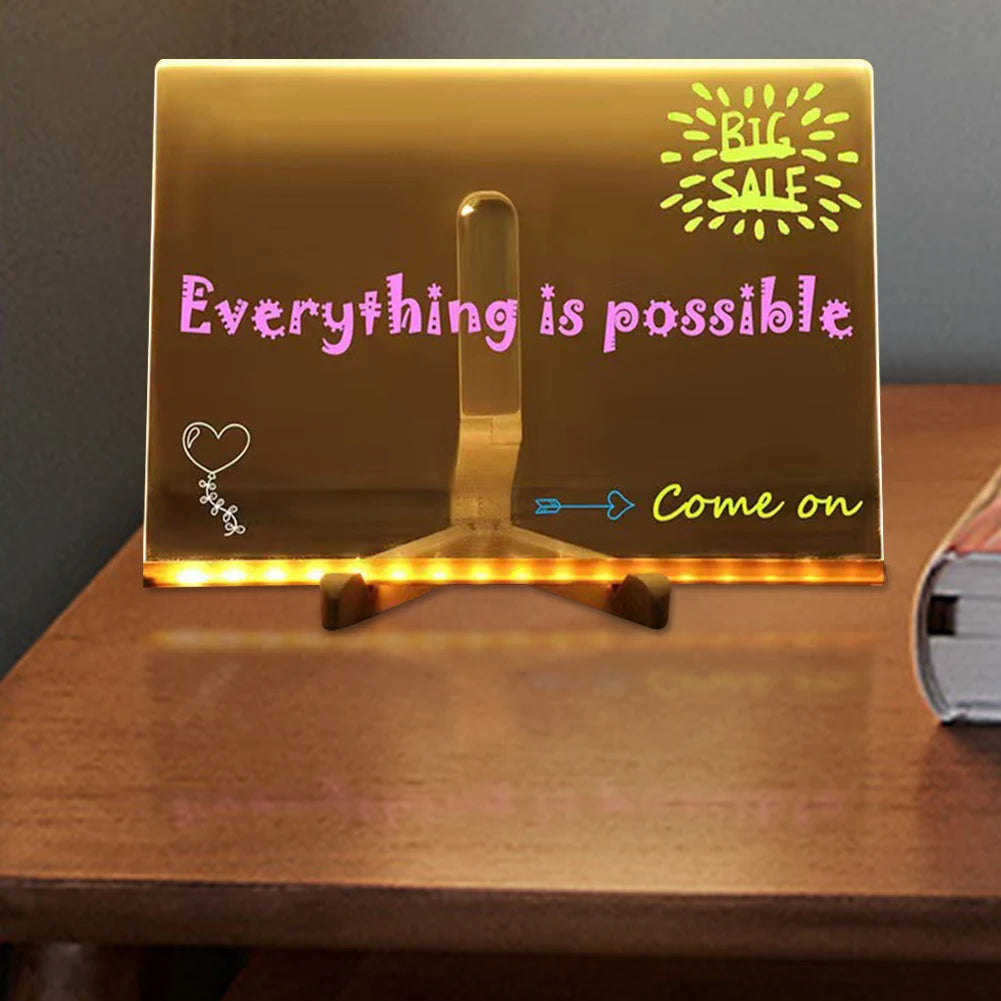 Light-Up Acrylic Glowing Message Board