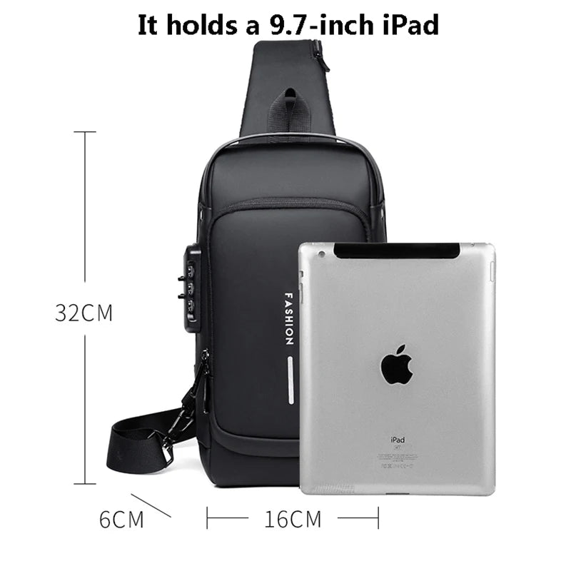 Men's Anti-Theft USB Shoulder Bag