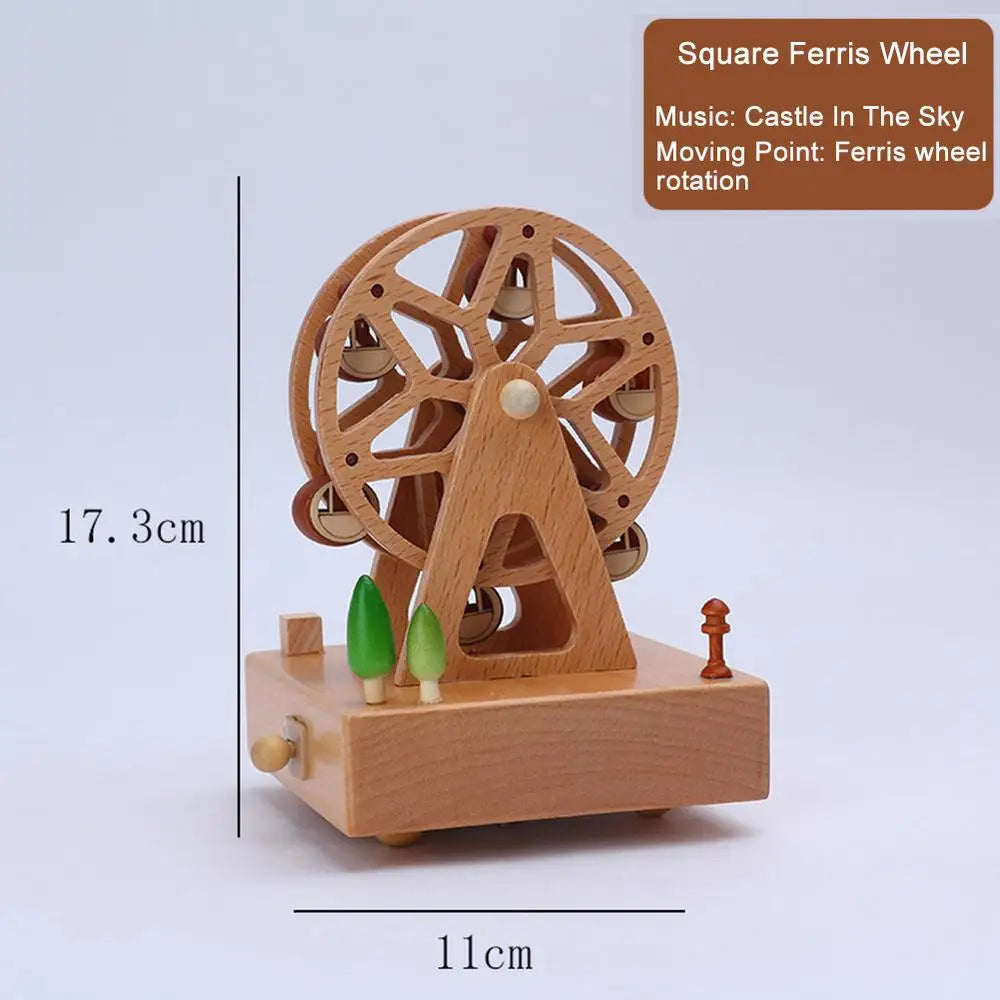 Retro Wooden Wind-Up Music Box