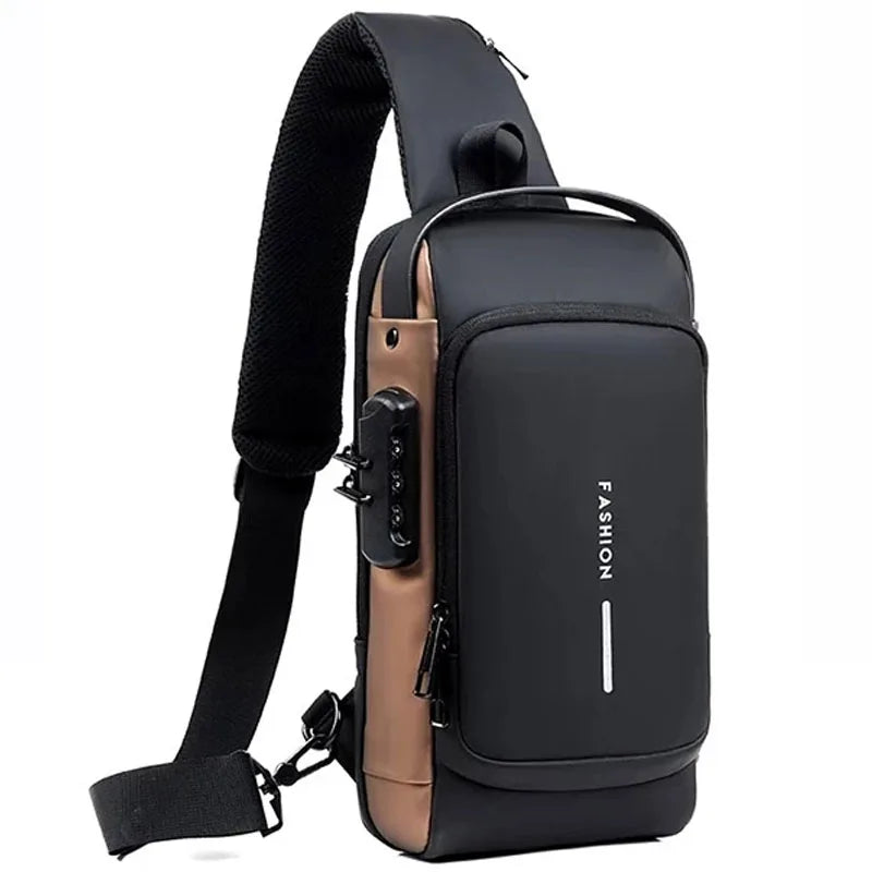 Men's Anti-Theft USB Shoulder Bag