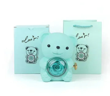 Rose Hugging Bear Gift Box