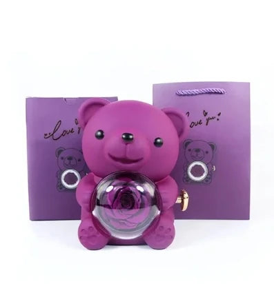 Rose Hugging Bear Gift Box