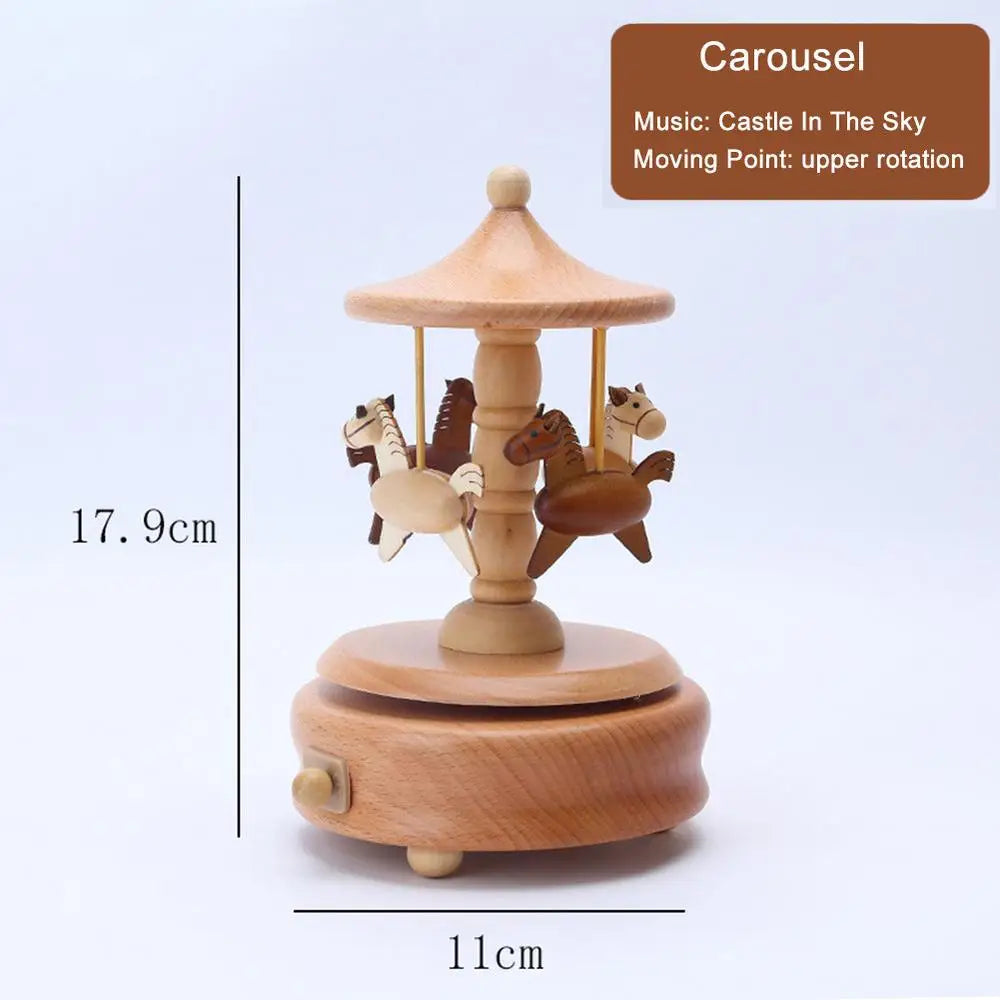 Retro Wooden Wind-Up Music Box