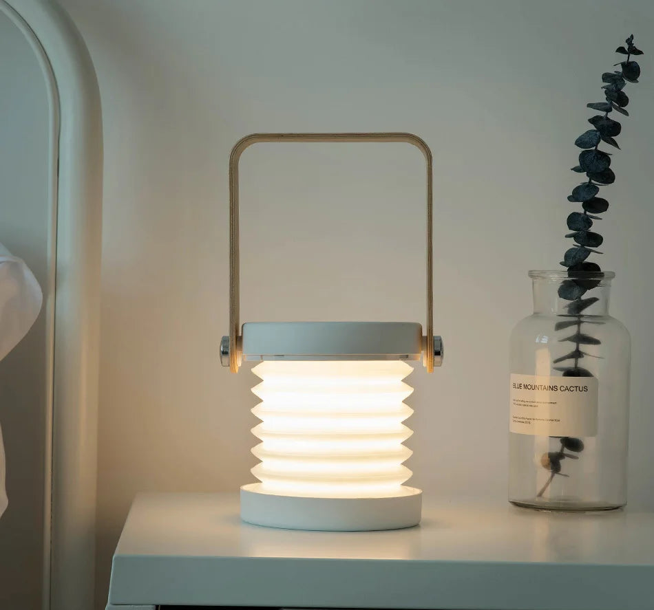 Foldable Wooden Handle Lamp