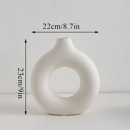 Ceramic Donut Flower Vase