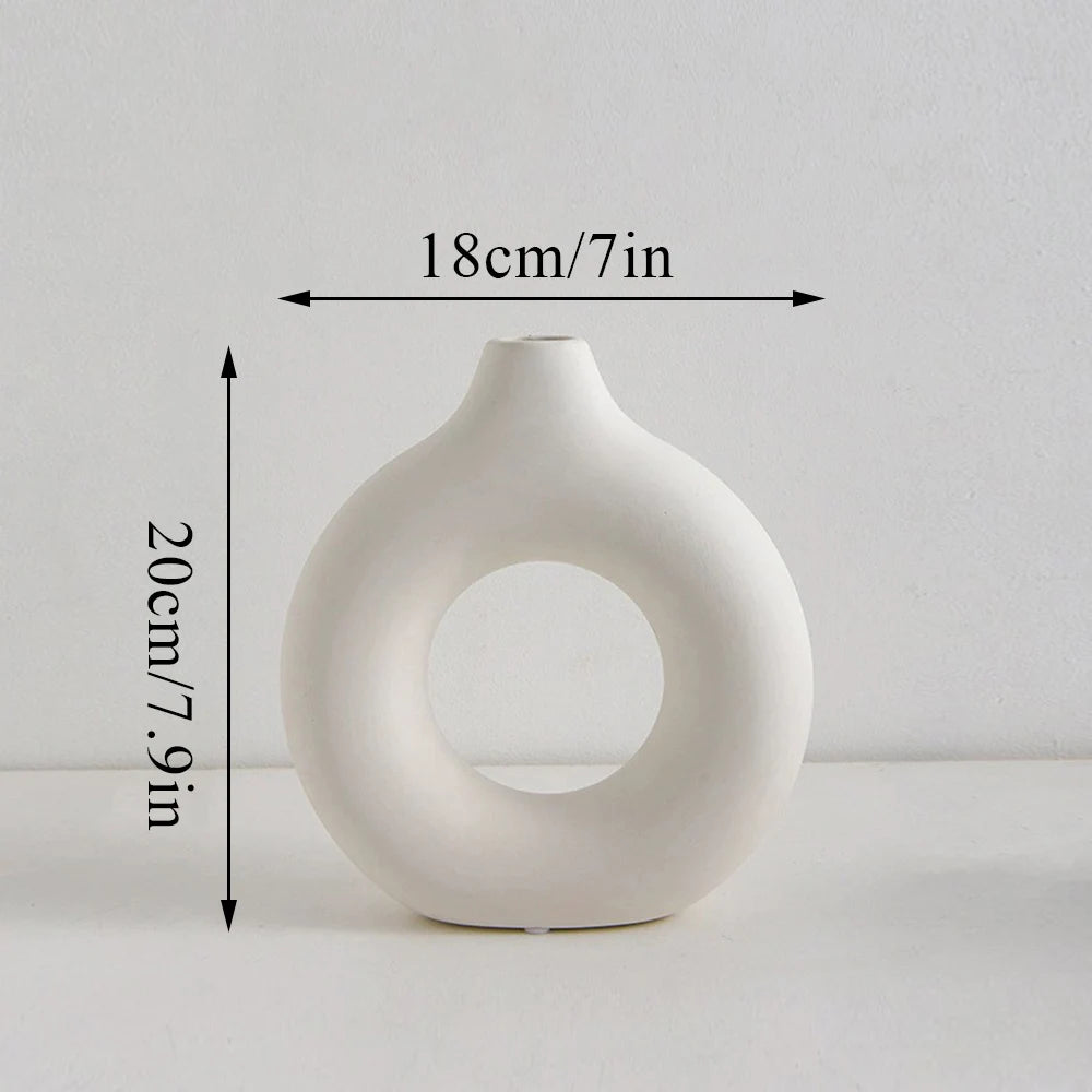 Ceramic Donut Flower Vase