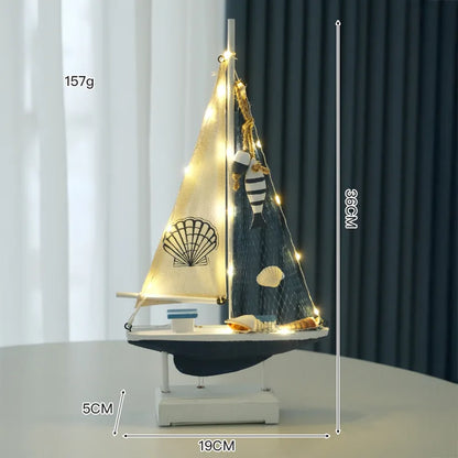 Wooden LED Sailing Boat Decor