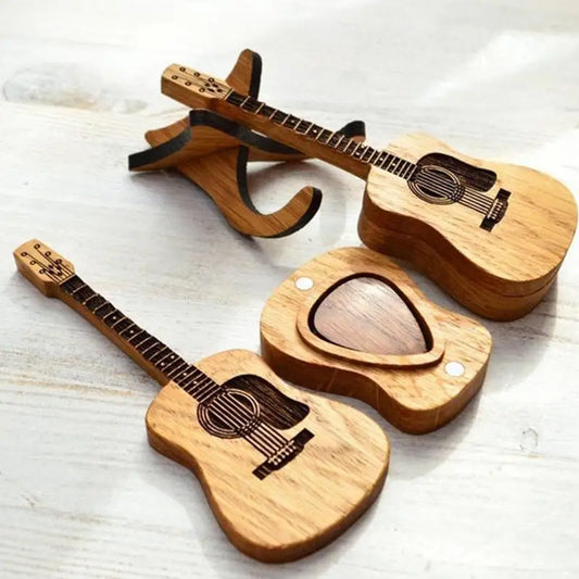 Wooden Guitar Pick Holder