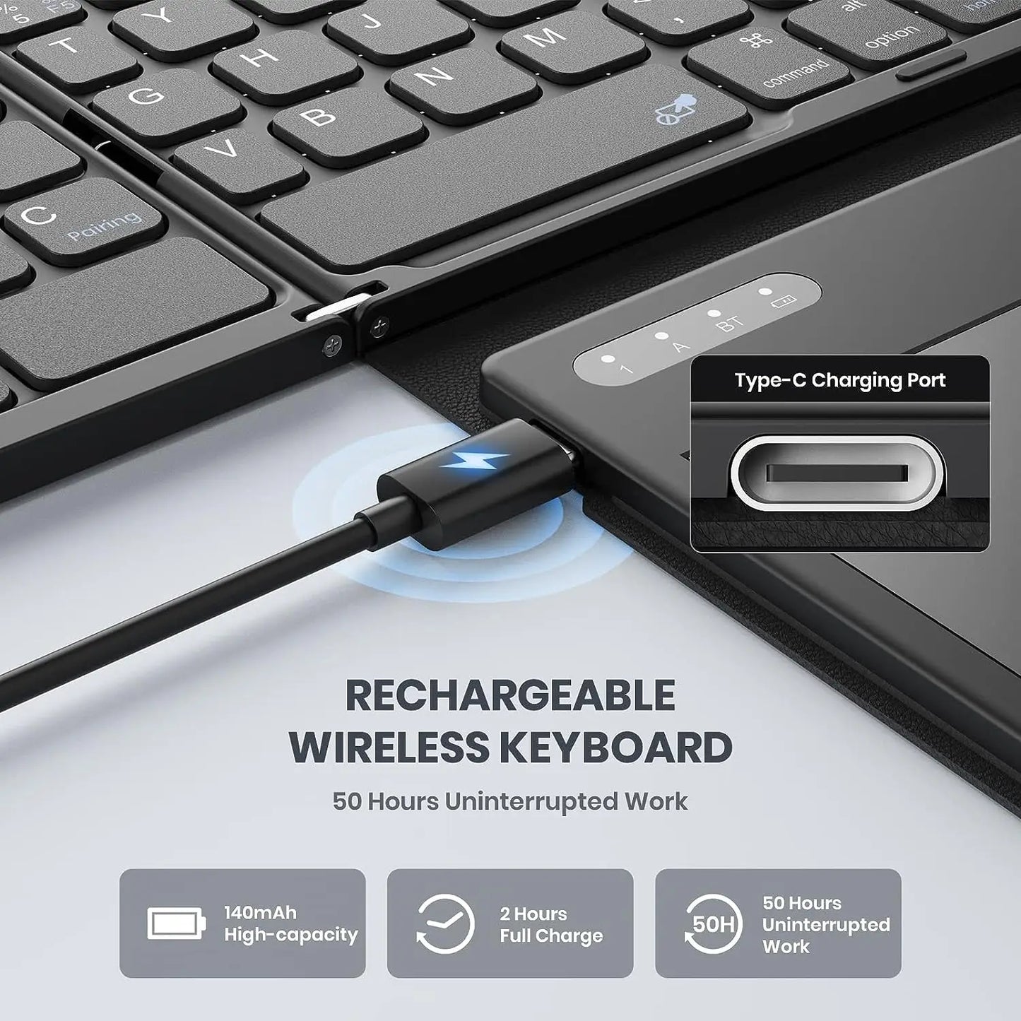 Portable Wireless Folding Keyboard