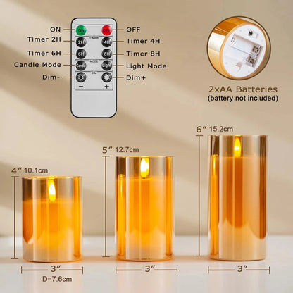 3Pcs LED Flameless Candle Set
