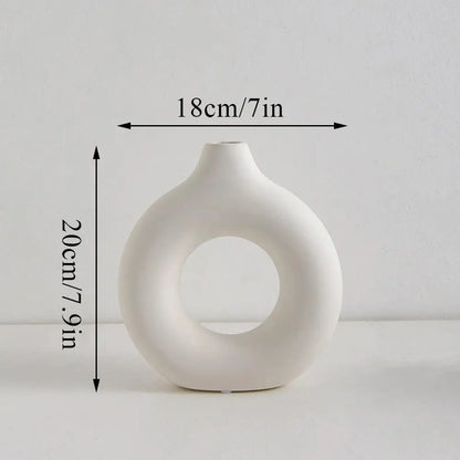 Ceramic Donut Flower Vase