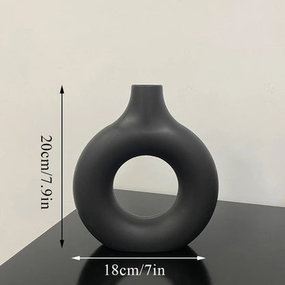 Ceramic Donut Flower Vase