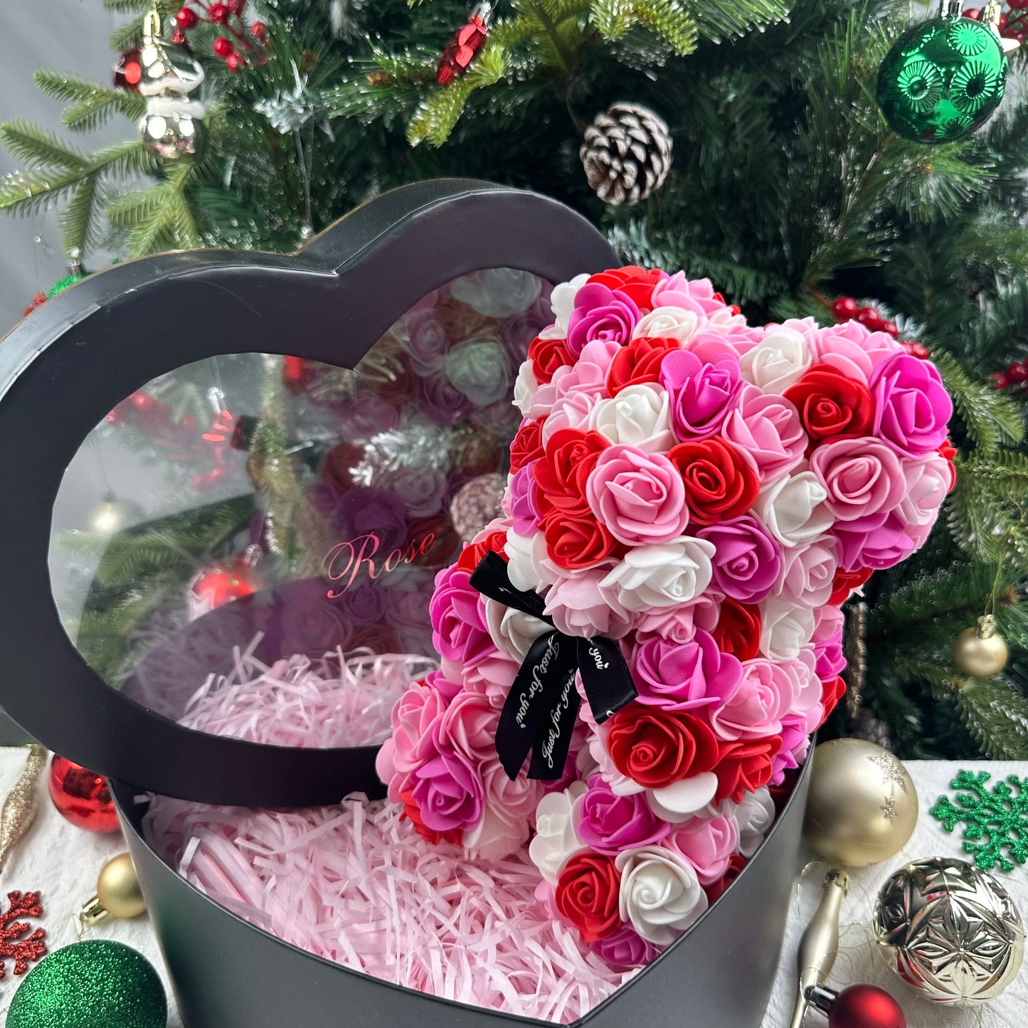 25cm Teddy Rose Flower Bear