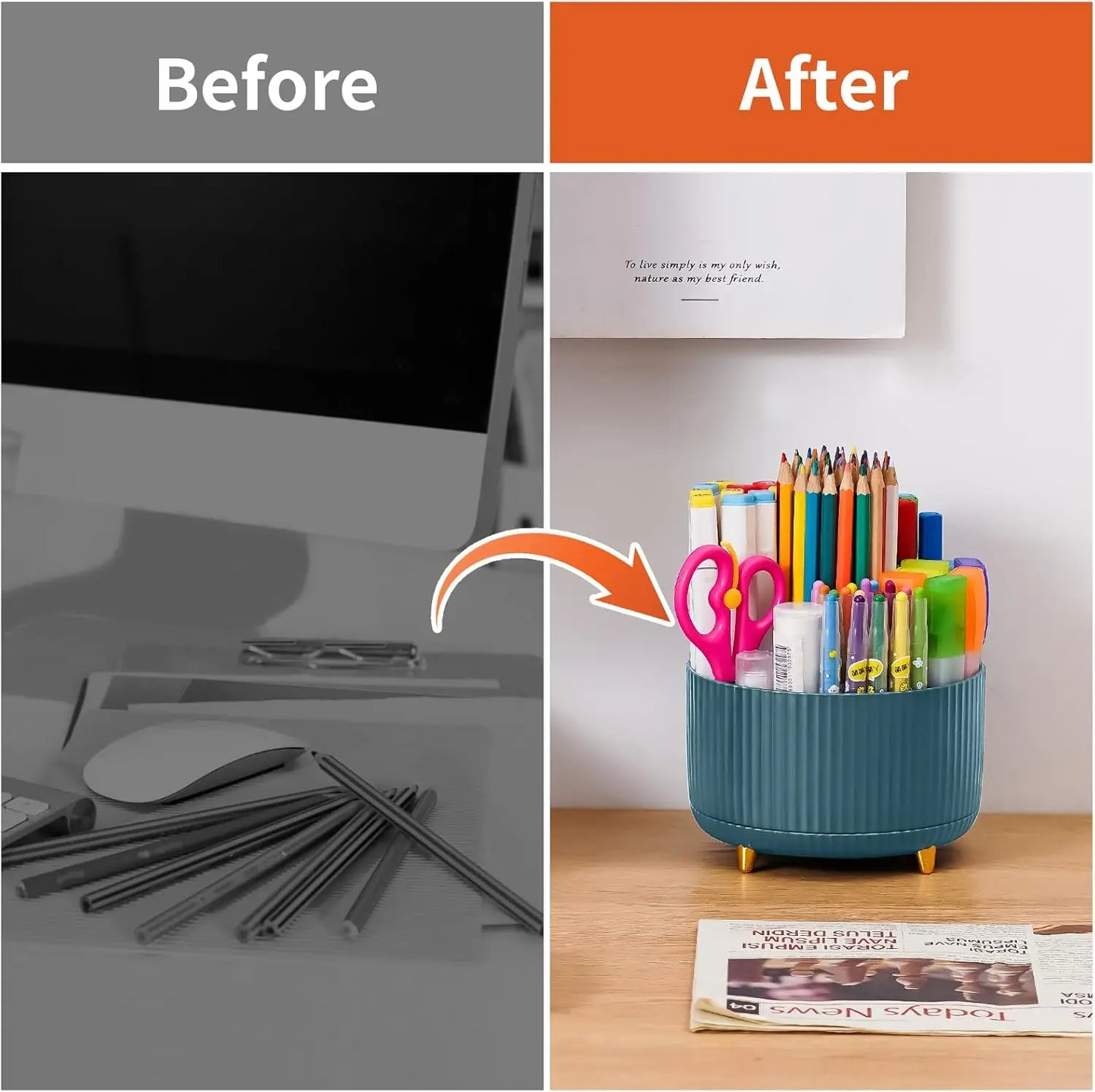 360° Rotating Desk Organizer Caddy
