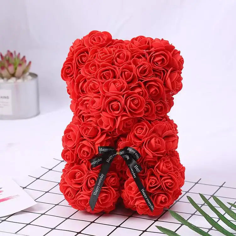25cm Teddy Rose Flower Bear