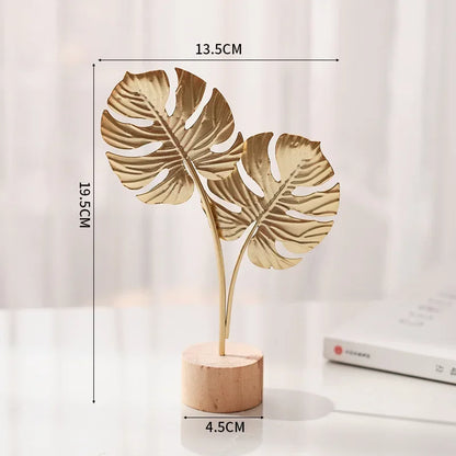 Golden Ginkgo Leaf Figurine