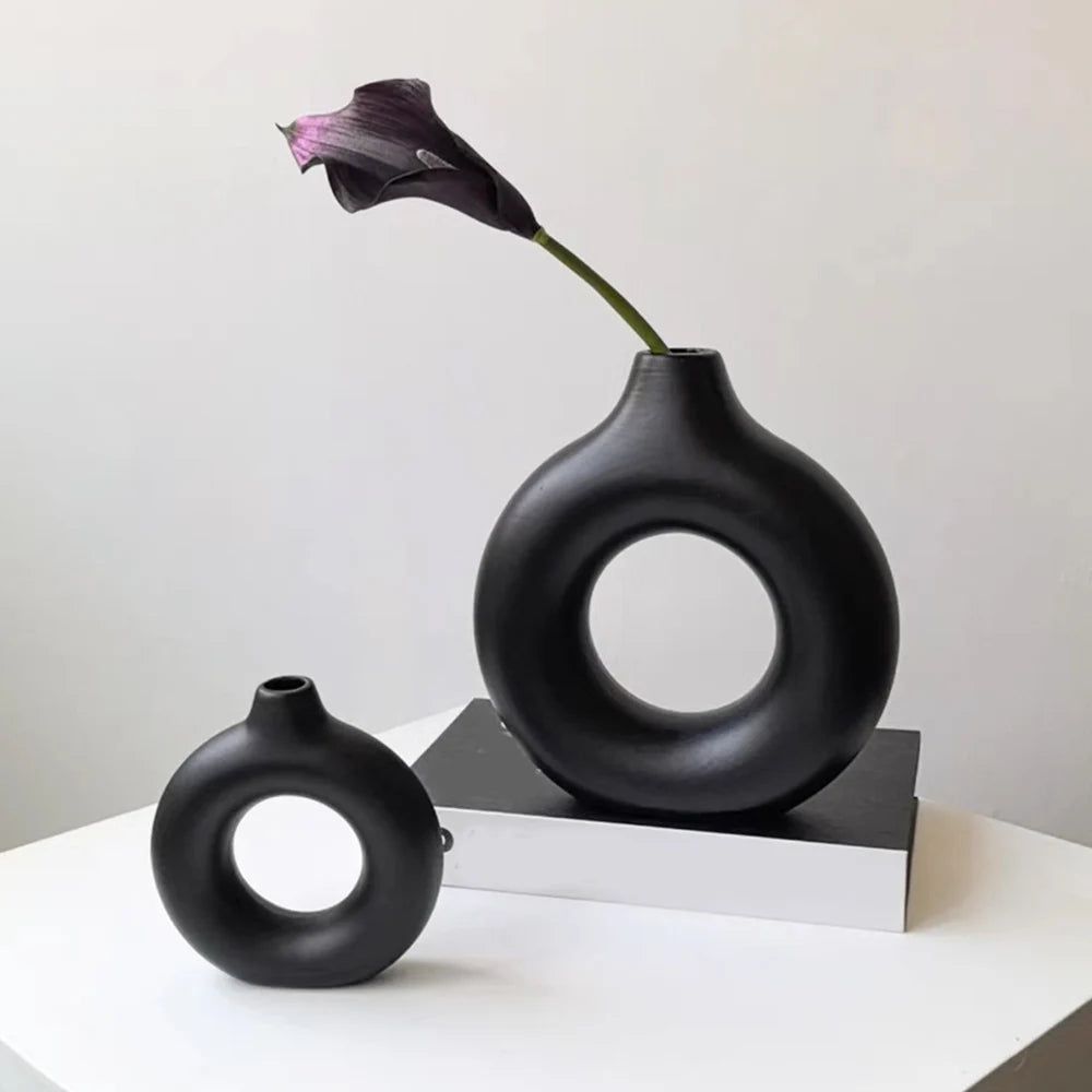 Ceramic Donut Flower Vase