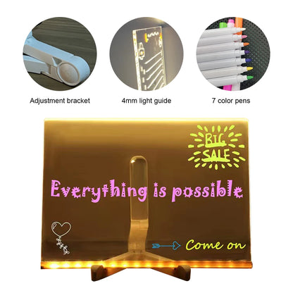 Light-Up Acrylic Glowing Message Board