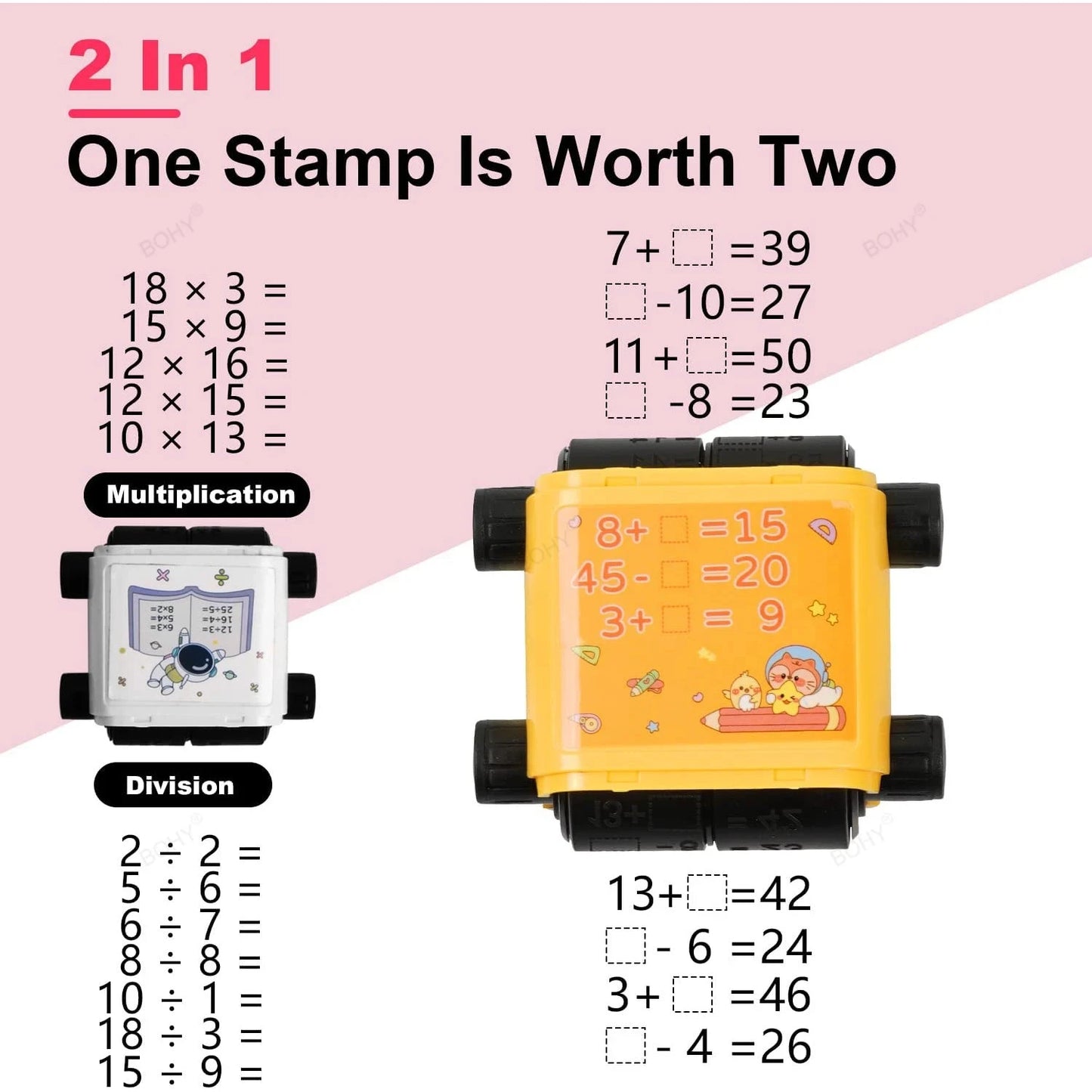 2-in-1 Reusable Math Roller Stamp