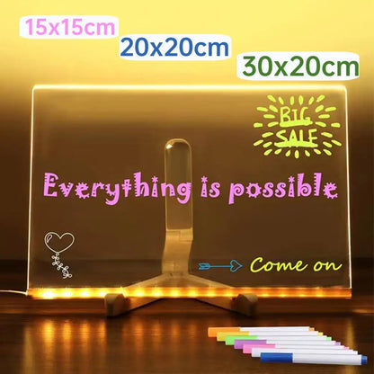 Light-Up Acrylic Glowing Message Board