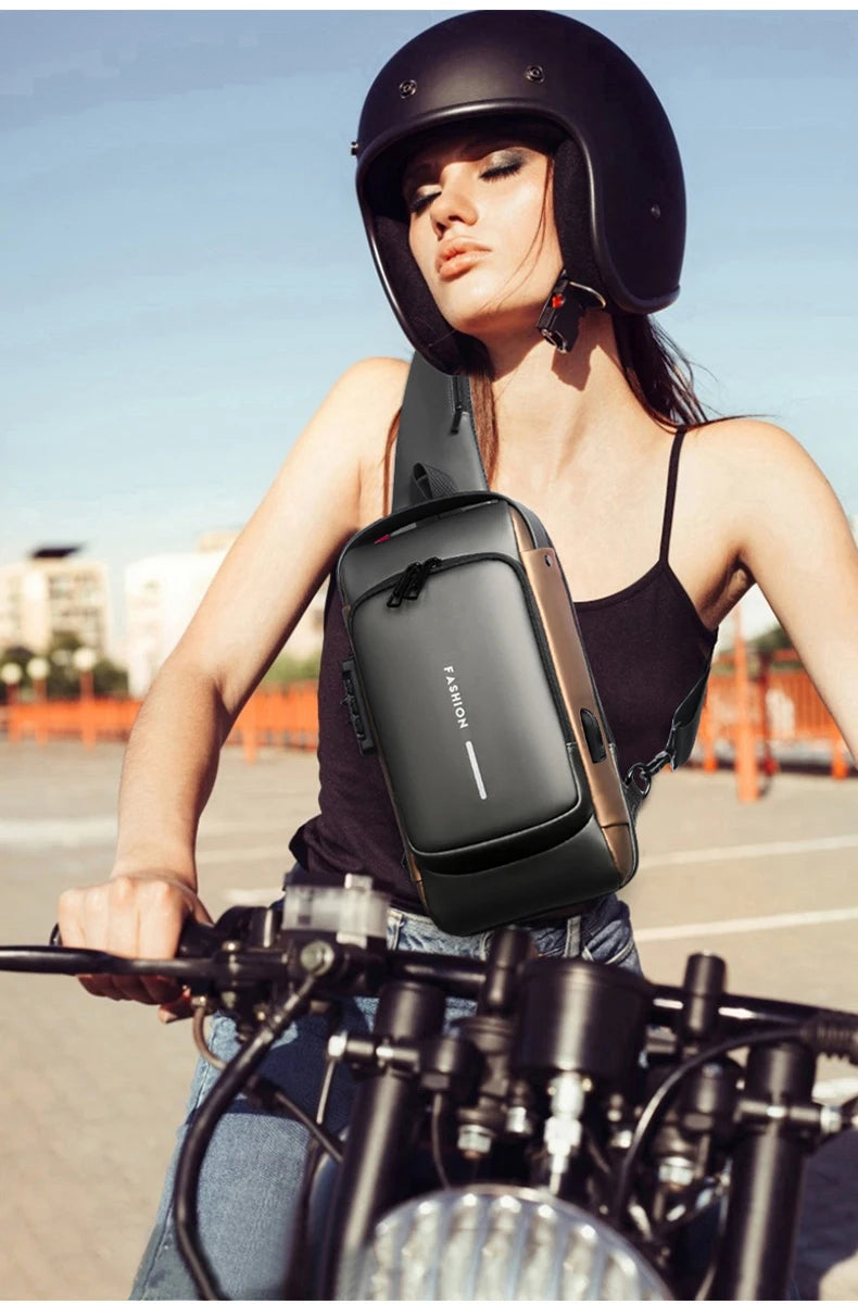 Men's Anti-Theft USB Shoulder Bag
