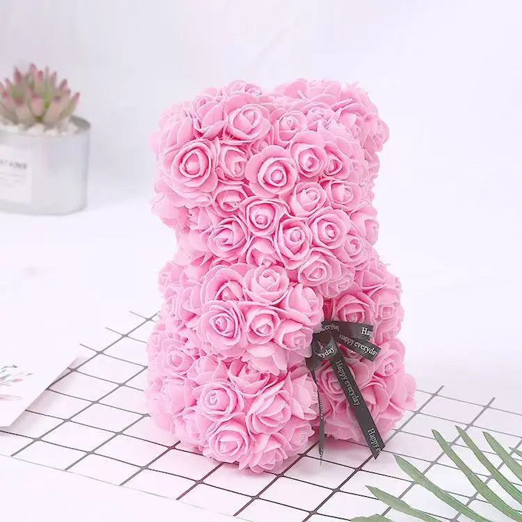 25cm Teddy Rose Flower Bear
