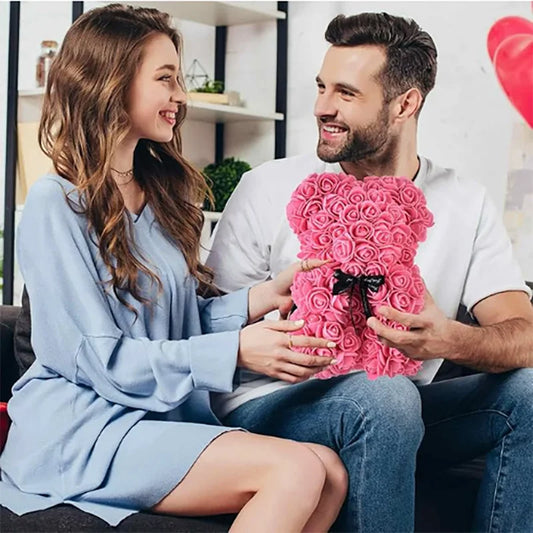 25cm Teddy Rose Flower Bear